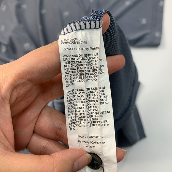 Ben Hogan Performance Polo Shirt Mens L Large Navy Palm Tree Short Sleeve Golf - Picture 10 of 12